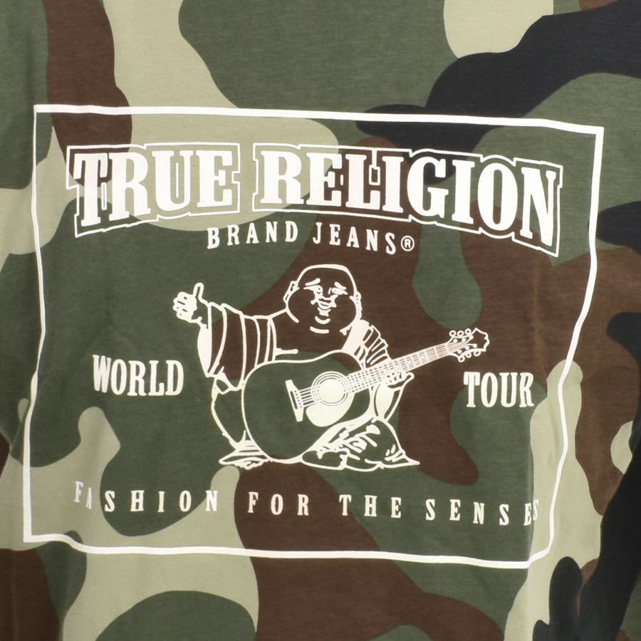 関税込み♪【TRUE RELIGION】DENIM グローブ ロゴ ★ Tシャツ True Religion Jeans Drop Shoulder T Shirt Green | Mainline